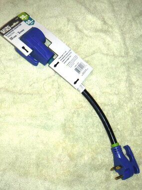 RV Power Adapter, ElectricWorld #141364, Dogbone Adapter 30M/50F, 19" Cord